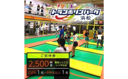 【トランポリンパーク浜松】ご招待券2,500円分　（ギフトカード　1,000円券×1枚　1,500円券×1枚）※デザイン全4種　施設利用券 レジャー施設 体験型 屋内 全天候型 静岡 浜松市 1.おたんじょうび おめでとう