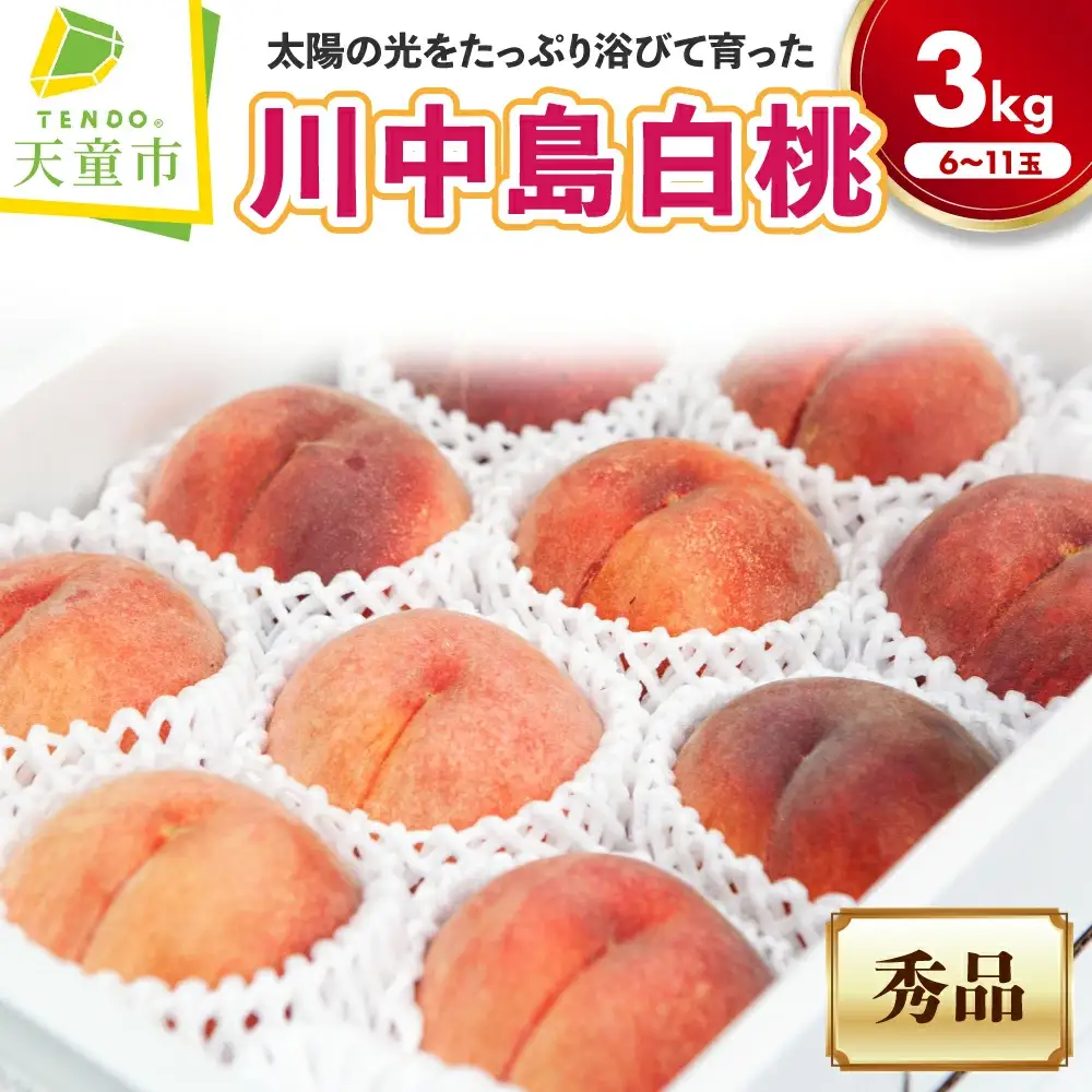 もも ( 大玉 川中島 白桃 ) 約 3kg フルーツ 果物 山形