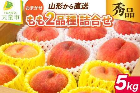 もも ( 2品種 詰合せ セット ) 大玉 約 5kg フルーツ 果物 山形 08-06-024