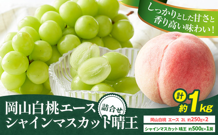 岡山白桃 シャインマスカット 計1kg 詰合せ 株式会社はちや【配送不可地域あり】
