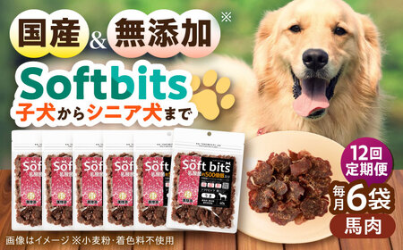 【全12回定期便】Softbits ドッグフード 馬（40g×6P）/ ドッグフード 犬 いぬ ドッグ おやつ ペットフード / 大村市 / サポート[ACAM039]