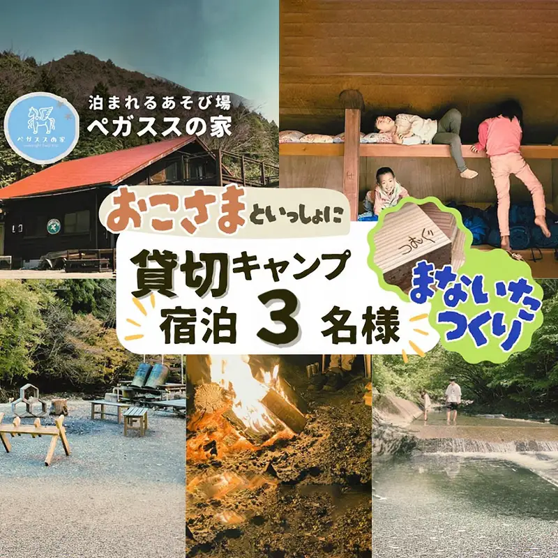 【貸切キャンプ】町産材のまな板作り体験・１枚分・ペガススの家【１泊２日・３名】【 体験 チケット 旅行 キャンプ アウトドア 神奈川県 山北町 】
