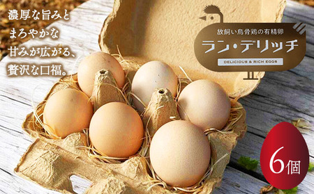 兵庫県芦屋産 放飼い烏骨鶏の有精卵『ラン・デリッチ』