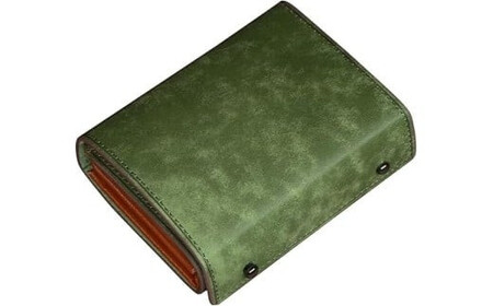 メンズ二つ折り財布 緑青色　【11100-1995】