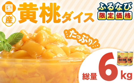 【ふるなび限定】＜業務用＞ 青森県産黄桃 6kg フルーツ缶詰 もも 桃 FN-Limited-PR