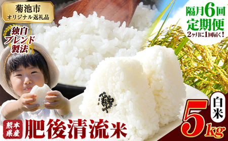 【隔月6回定期便】熊本県産 肥後清流米 白米 5kg 《お申込み翌月から出荷》 熊本県産 ふるさと納税 精米 米 こめ ふるさとのうぜい コメ お米 おこめ