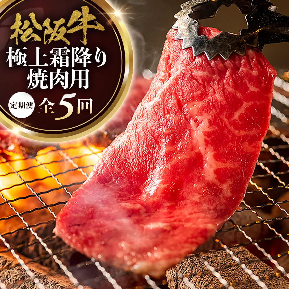 松阪牛定期便　全５回お届け！ 極上霜降り焼肉用500ｇ 松坂牛 焼肉 牛肉 三重県 多気町 NTY-38