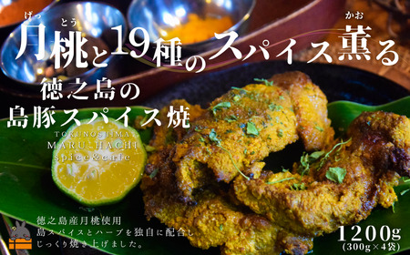 月桃（げっとう）と19種のスパイス薫る 徳之島の島豚スパイス焼 1,200g ( MARUHACHI スパイス ハーブ 月桃 島豚 豚肉 料理 冷凍食品 徳之島 奄美 鹿児島 )