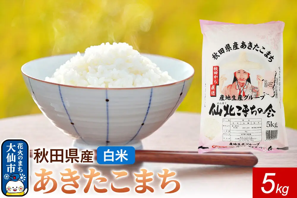 米 あきたこまち 令和7年産【白米】5kg（5kg×1袋）秋田県 大仙市産