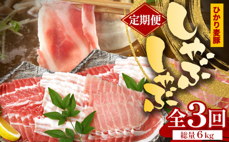 【定期便全3回】鹿児島県産 ひかり麦豚 しゃぶしゃぶ 食べ比べセット 約2kg（200g×10パック） トレーなし 冷凍 HM-16 | 肉 お肉 にく 豚肉 ロース 肩ロース バラ肉 スライス 真空冷凍 産地直送 新鮮 小分け 甘み 産地直送 鹿児島県 南大隅町 ひかり麦豚直売所