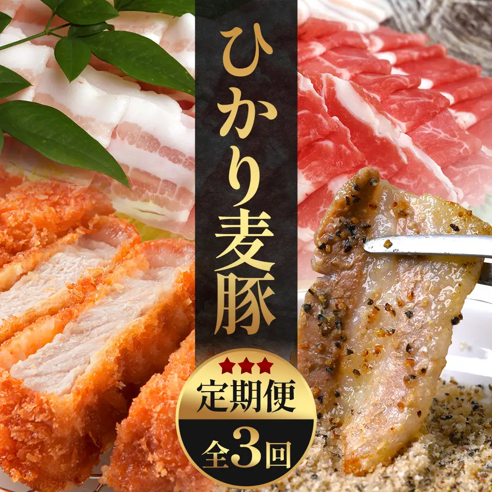 【定期便全3回】ひかり麦豚定期便 ≪月替わりで楽しむ豚肉セット！しゃぶしゃぶ・ロース肉・焼肉セットをお届け！≫ 冷凍 HM-18 | 肉 お肉 にく 豚肉 精肉 焼き肉 焼肉 やきにく バーベキュー ロース肉 肩ロース バラ肉 生姜焼き とんかつ しゃぶしゃぶ 真空冷凍 産地直送 小分け パック 手作り 鹿児島県 南大隅町 ひかり麦豚直売所