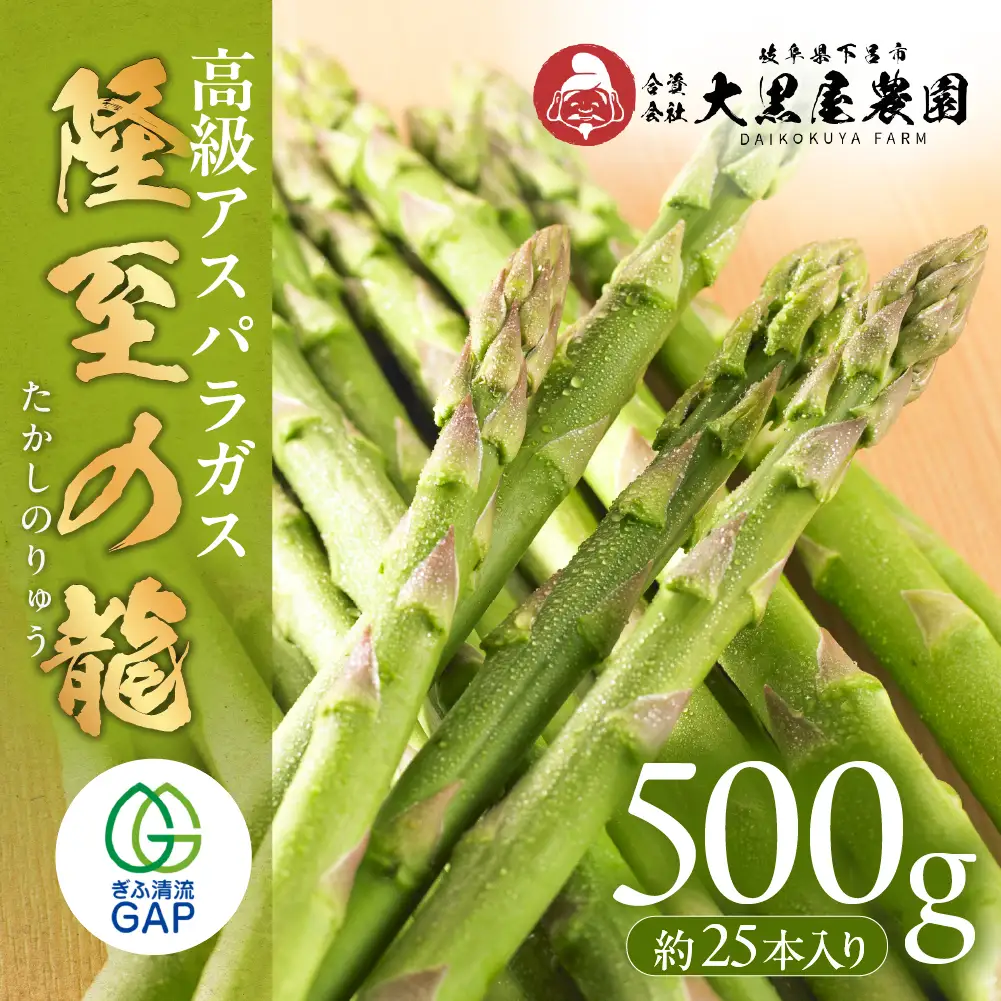 （2026年5月から順次発送）高級アスパラガス 隆至の龍 500g（約25本入り）レギュラーサイズ【119-3】