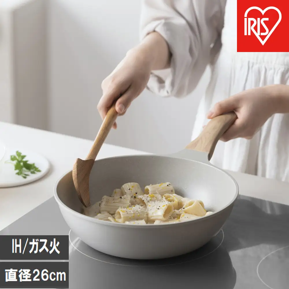 ナチュかる フライパン IH・ガス火 アイリスオーヤマ NTL-W26MO ｜ フライパン