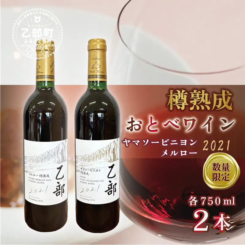 ＜おとべワイン メルロー・ヤマソービニヨン 750ml×各1本セット＞北海道 乙部町 道産 道南 道南ワイン おとべワイン ワイン 赤ワイン 限定 限定品 芳醇 香り