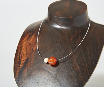 1900 OMAMORI JEWELRY あこや真珠8mm 夫婦岩チョーカーSV925 紅玉髄・カーネリアン 伊勢とこわかや OMAMOTIJEWELRY 真珠 夫婦岩チョーカー お守り あこや真珠 8mm玉　天然石