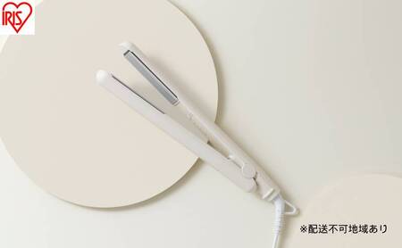 ストレートアイロン HIR-MS102-W オフホワイト ヘアアイロン ストレート 軽量 ストレートアイロン コンパクト 海外対応 セラミックコーティング ヘアーアイロン 5段階温度調節 スリム ヘアケア プレゼント ギフト MiCORA ミコラ アイリスオーヤマ