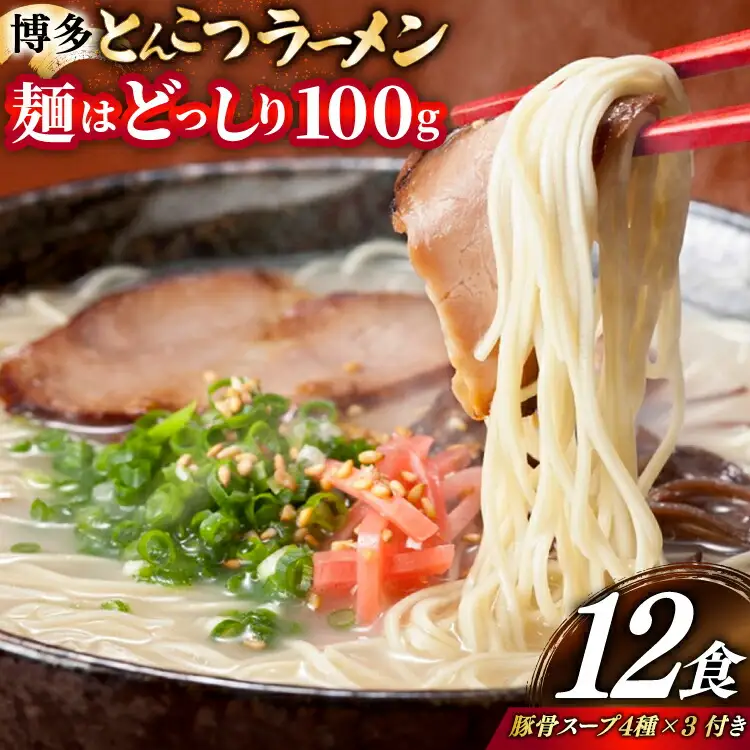 豚骨ラーメン とんこつ 豚骨 麺1袋100g 12食 スープ 4種類 豚骨ラーメン [um40bfw560010]