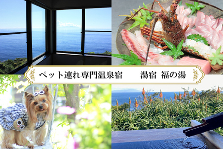 愛犬と泊まる源泉かけ流しの小さな湯宿 湯宿福の湯 特定日限定宿泊券１泊２食付き１室２名様ご利用 1401 ／ 福の湯 静岡県 東伊豆 伊豆 愛犬 ペット 泊まれる