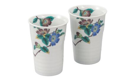 九谷焼 ペアフリーカップ・山茶花