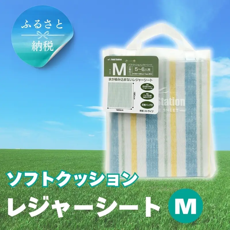 ソフトクッションレジャーシート M ストライプ (Q1127)