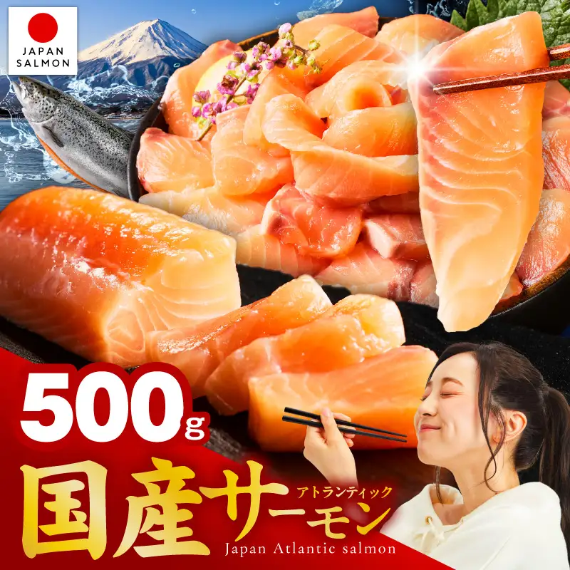 国産アトランティックサーモン 500g ポーション