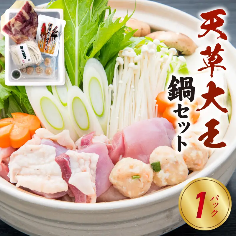 S011-024_天草大王鍋セット(天草大王鶏肉・天草大王濃縮スープ・天草大王つみれ等)