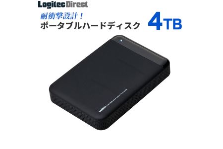 【140-04】ロジテック 耐衝撃USB3.1(Gen1) / USB3.0対応のポータブルハードディスク（HDD）[4TB/ブラック]【LHD-PBM40U3BK】