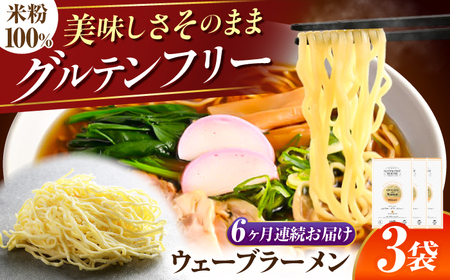 【6回定期便】 【グルテンフリー】 のど越しツルツル！ 米粉ラーメン ウェーブ グルテンフリー ヌードル 岐阜市 / 小林生麺[ANGM019]