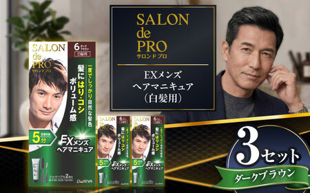 ダリヤ サロンドプロ EXメンズヘアマニキュア（白髪用） 3箱セット【ダークブラウン】白髪染め / 稲沢市 / 日興商事株式会社 [BMBK006-01]