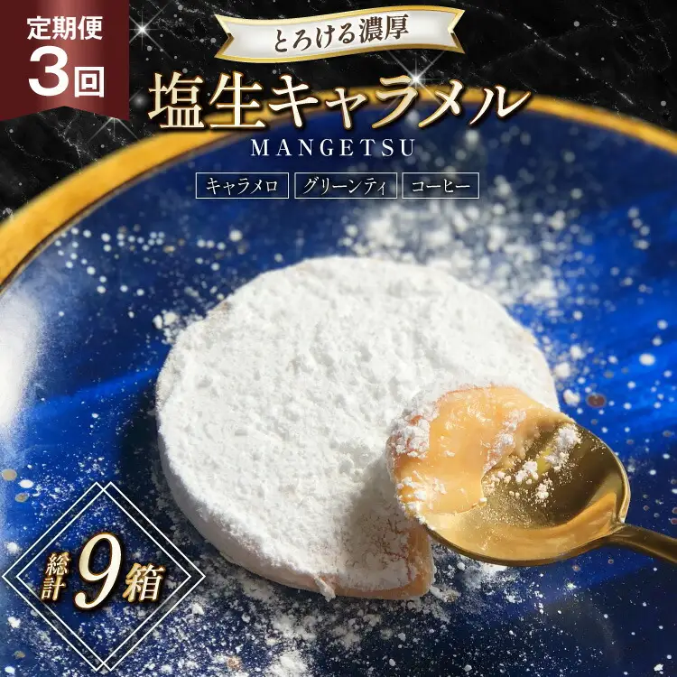 キャラメル スイーツ MANGETSU   キャラメロ グリーンティー コーヒー 85g 3種 各1個 計3個 3回 定期便 総計 9箱 [firando 長崎県 平戸市 hr42bjo520006]