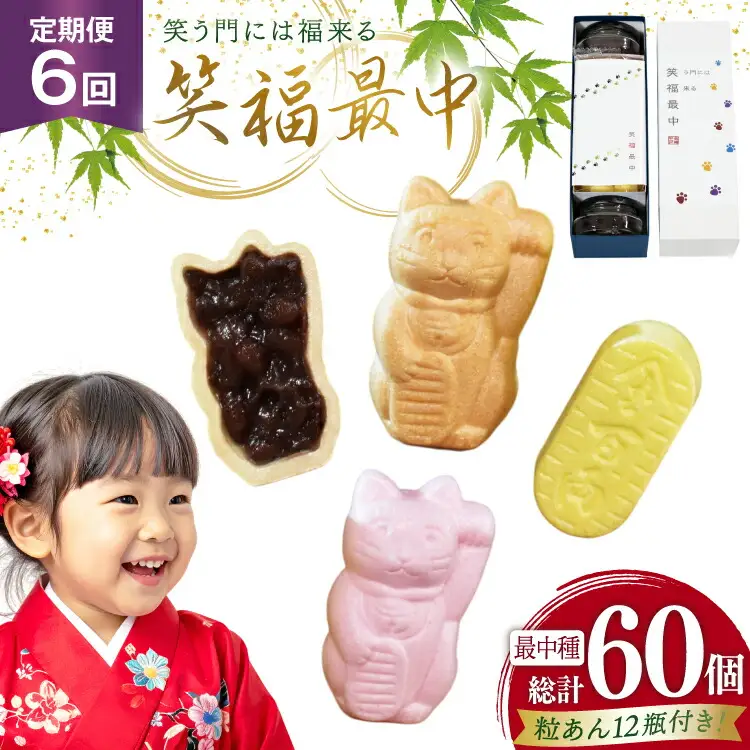 和菓子 もなか 笑福 最中 手作り キット 10個分 6回 定期便 計60個分 [牛蒡餅本舗熊屋 長崎県 平戸市 hr42bgy420448]