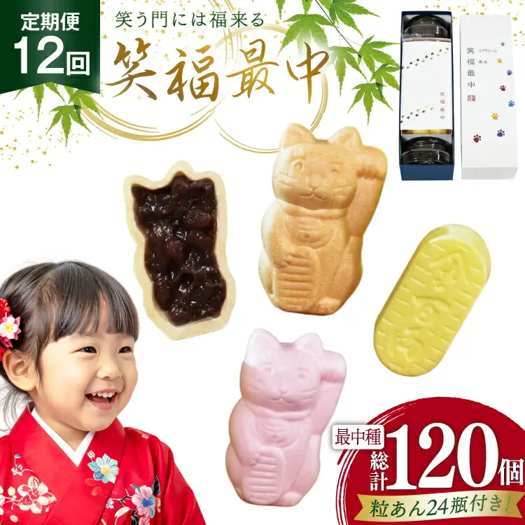 和菓子 もなか 笑福 最中 手作り キット 10個分 12回 定期便 計120個分 [牛蒡餅本舗熊屋 長崎県 平戸市 hr42bgy420449]