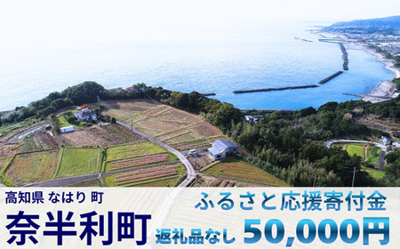 999999-3【応援寄附金】高知県奈半利町 1口 5万円 返礼品なしのご寄附　【奈半利町役場】