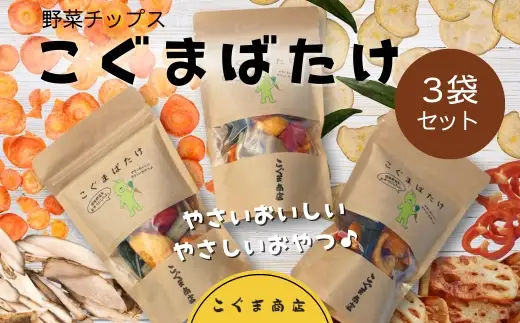 国産野菜チップス こぐまばたけ40g×3袋 ギフトボックス 国産素材100％