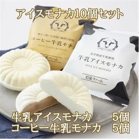 牛乳アイスモナカ＆コーヒー牛乳モナカ10個セット【配送不可地域：離島】【1682440】