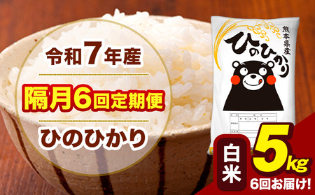 令和7年産 白米 【隔月6回定期便】 ひのひかり 5kg《お申込み翌月から出荷》熊本県 大津町 国産 熊本県産 ヒノヒカリ こめ お米