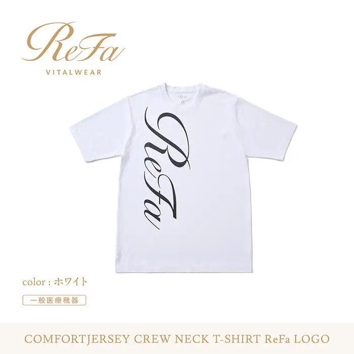 【ホワイト Sサイズ】リファ バイタルテック コンフォートジャージー クルーネックTシャツ ReFaロゴ