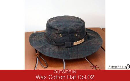 Wax Cotton Hat Col.02 Brown Plaid（ブラウンチェック） 帽子 キャップ ハット フリーサイズ キャンプ用品 アウトドア用品 [OUTSIDE IN]【025S081】