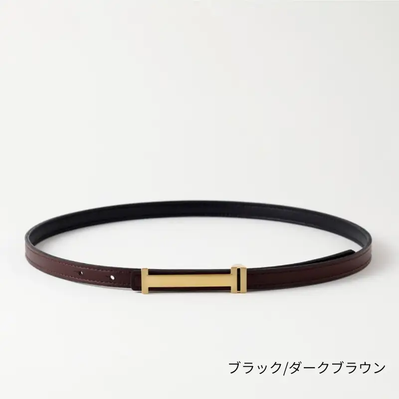 [bell la bell] リバーシブル細ベルト (カラー：ブラック/ダークブラウン)_0170-009-T07-4