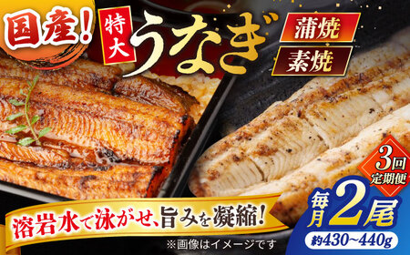【3回定期便】うなぎ老舗専門店のパリっとふっくら国産うなぎ 蒲焼1尾(蒲焼のタレ付き) 素焼1尾(藻塩付き) 島根県松江市/株式会社山美世商会[ALDC010]