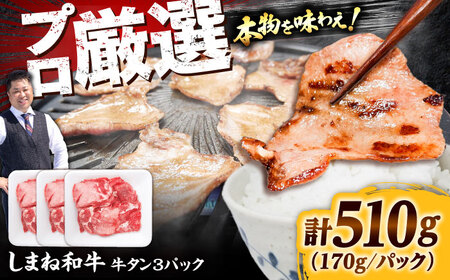しまね和牛 牛タン 薄切り 510g ／ 牛タン [AIEF004]