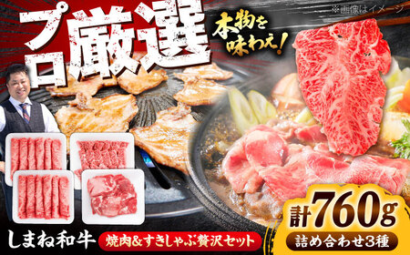 牛肉 しまね和牛焼肉＆すきしゃぶ贅沢セット（760g）[AIEF016] 牛肉