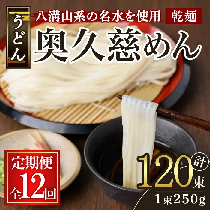 奥久慈めん 10束入り 12ヶ月 定期便 うどん 乾麺 【（有）中橋製麺所】【ho1609】
