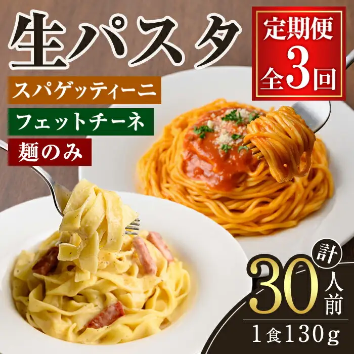 生パスタ フェットチーネ スパゲッティーニ 麺のみ 3ヶ月 定期便 パスタ 詰め合わせ 小分け 【（有）中橋製麺所】【ho1613】
