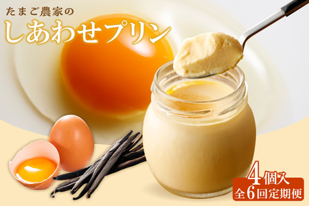 【定期便6ヶ月】たまご農家のしあわせプリン 4個セット ココテラス デイリーファーム 常滑牛乳 デザート スイーツ なめらかプリン ギフト お取り寄せ たまご 卵 米卵 こだわりプリン グルメ 瓶入り おやつ 鶏卵 洋菓子 お菓子 プレゼント グルメ 愛知県 常滑市 定期便