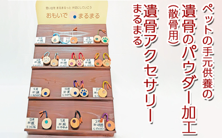 ペットの手元供養の遺骨のパウダー加工（散骨用）＋遺骨アクセサリーまるまる