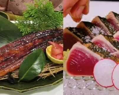 土佐の鰹タタキ片身とうなぎ蒲焼きセット