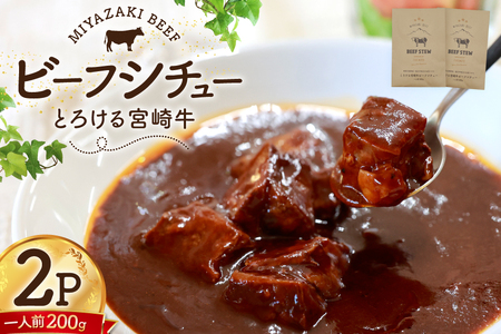 ビーフシチュー レトルト 宮崎牛ビーフシチュー 2p セット [福元洋食店 宮崎県 日向市 452061471] 