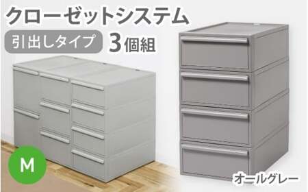 クローゼットシステム 引出しタイプM　3個組　CS-D2 3P (5色からお好きなカラーが選べる) ／ オールグレー 収納 ライクイット like-it 奈良県 葛城市【like100-2A】