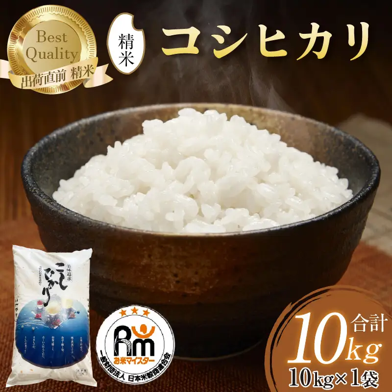 【令和7年産】コシヒカリ 精米 10kg×1袋 《お米マイスターが発送直前に精米！》／ 米 お米 10キロ 福井県産 ブランド米 ご飯 白米 新鮮 [aw064-b009]
